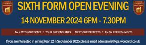 Sixth form open evening 2024